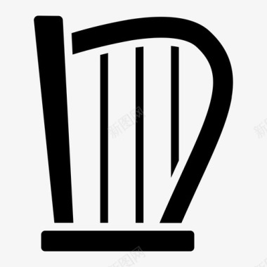 竖琴古典音乐乐器图标