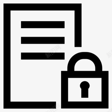 文件保护锁定保密图标