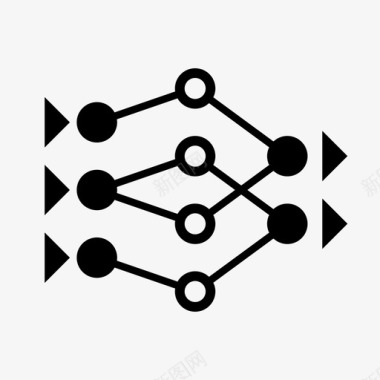 人工神经网络连接数据图标