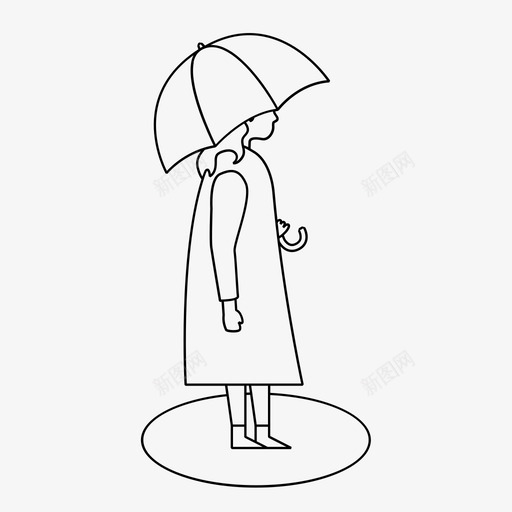 女雨衣干雨披svg_新图网 https://ixintu.com 雨衣 雨披 防水 湿人圈 地板