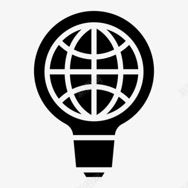 灯泡全球想法图标