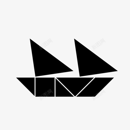 帆船七巧板帆船svg_新图网 https://ixintu.com 帆船 七巧板