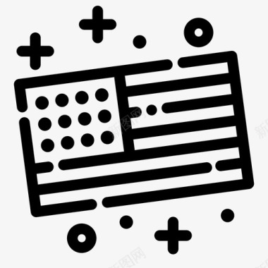 美国国旗爱国星条旗图标