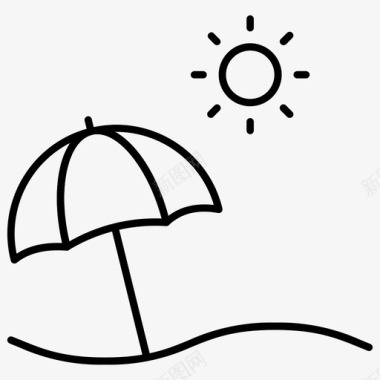 海滩假日遮阳伞图标