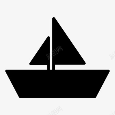 帆船漂浮的海上的图标