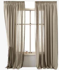 纯色棉麻窗纱窗帘氛围素材