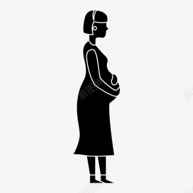 孕妇婴儿肚子图标