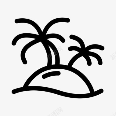海滩椰树棕榈树图标