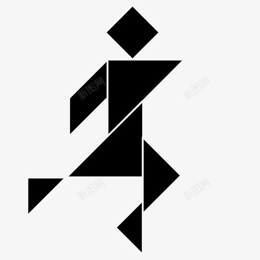 跑七巧板人跑svg_新图网 https://ixintu.com 七巧板 人跑
