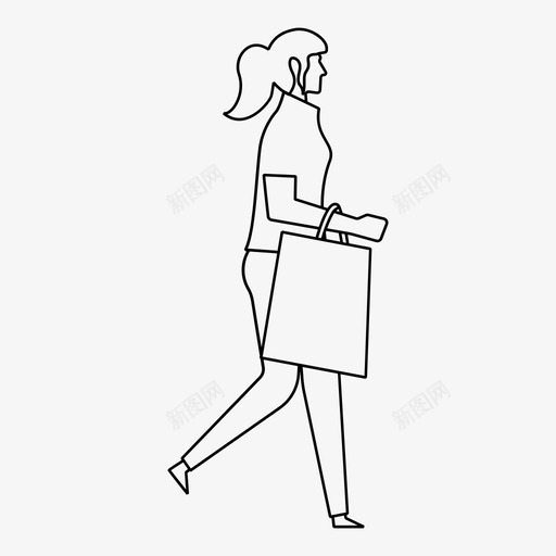 女士购物成人头发svg_新图网 https://ixintu.com 女士 购物 成人 头发 购物袋 散步 人行