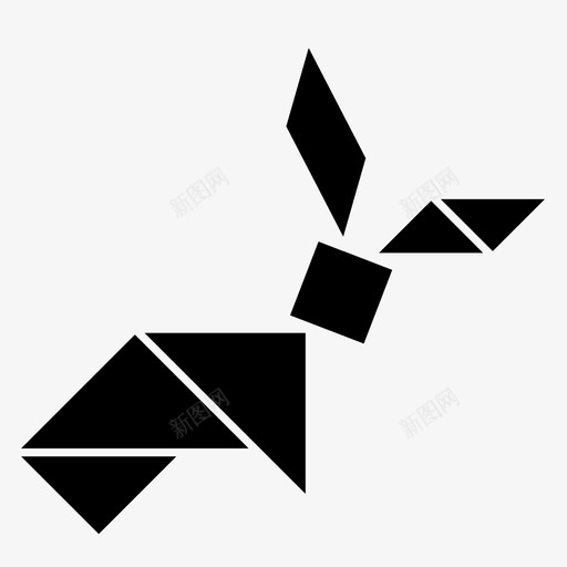 兔子七巧板解决方案创意拼图svg_新图网 https://ixintu.com 兔子 七巧板 解决方案 创意 拼图 益智