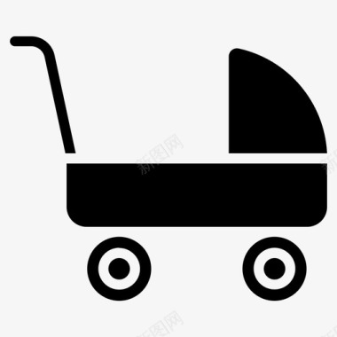 婴儿车婴儿推车儿童玩具图标