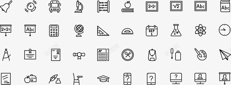 iconBacktoSchool常用小图标png免抠素材_新图网 https://ixintu.com 常用 图标