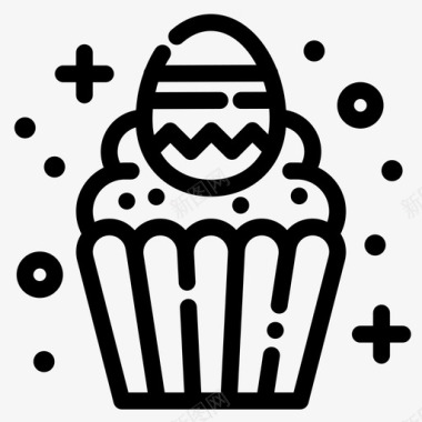 复活节彩蛋纸杯蛋糕甜点复活节彩蛋图标