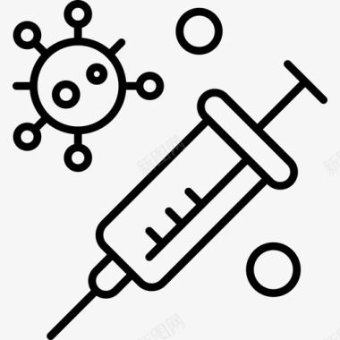 疫苗冠状病毒注射器图标