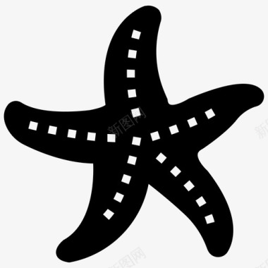 海星海洋生物动物图标雕文图标