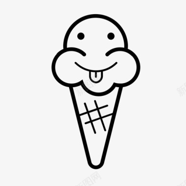 冰淇淋筒甜点招待图标