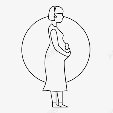孕妇婴儿肚子图标