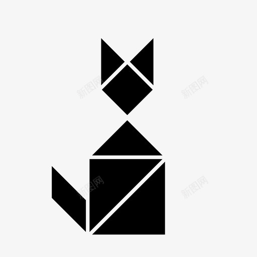 猫七巧板创意小猫svg_新图网 https://ixintu.com 七巧板 创意 小猫