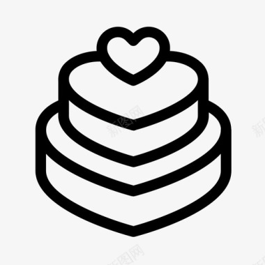 爱情蛋糕婚姻情人节图标