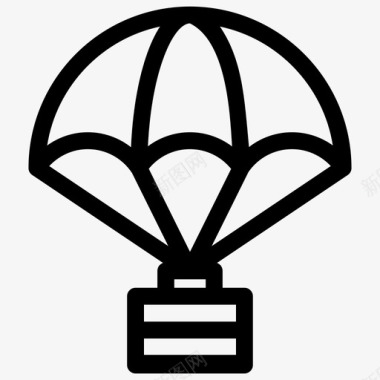 降落伞空气输送输送箱图标