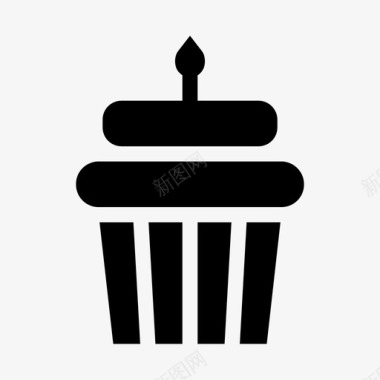 采购产品纸杯蛋糕面包房生日和聚会图标