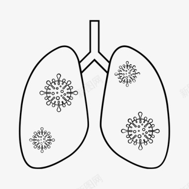 肺癌症疾病图标