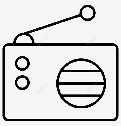收音机调频收音机旧收音机svg_新图网 https://ixintu.com 收音机 调频 家庭 大纲