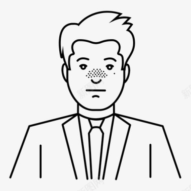 商务男士服装雀斑图标
