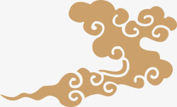 中式传统免扣祥云中国风古典云吉祥图案工笔画创意AI矢量金色古风祥云免扣素材
