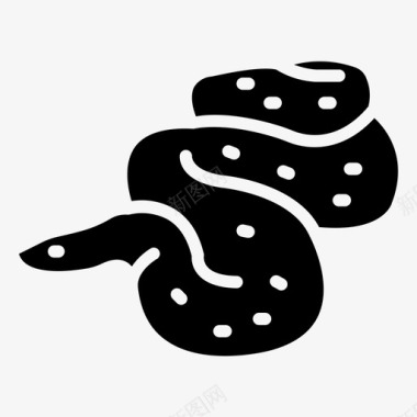 蛇蟒蛇动物图标雕文图标