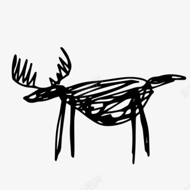 驼鹿动物鹿角图标
