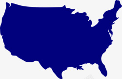 美国俄罗斯地图国旗形状红色白蓝色素材