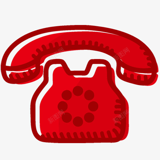 红色的电话机wwwiconcomIN贴纸png免抠素材_新图网 https://ixintu.com 红色 电话机 贴纸