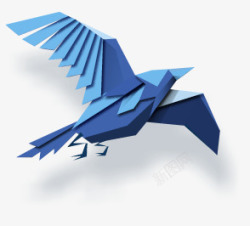 鸟几何蓝色素材