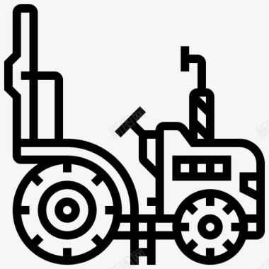 微型拖拉机农业机械图标