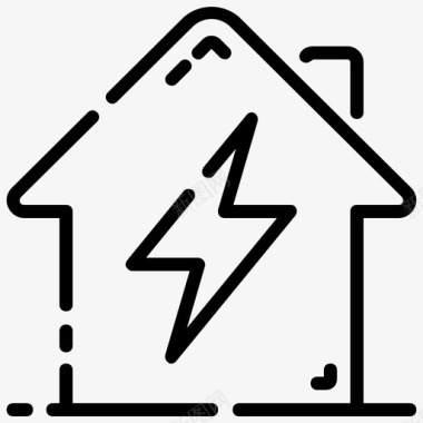 家庭能源电力电力和能源概述图标