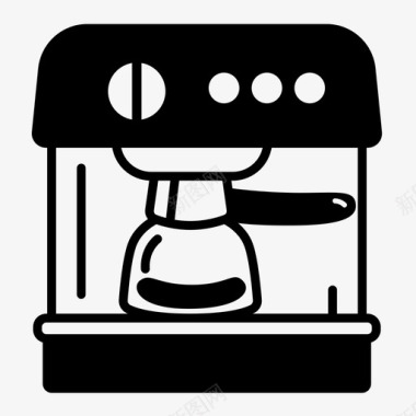 咖啡机冲泡浓缩咖啡图标