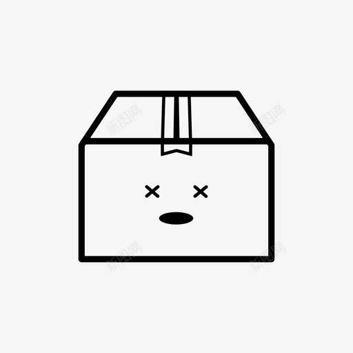包装盒子快递svg_新图网 https://ixintu.com 快递 包装 包装盒 盒子 表情 符号 帖子 笑脸 一套 带有 情感