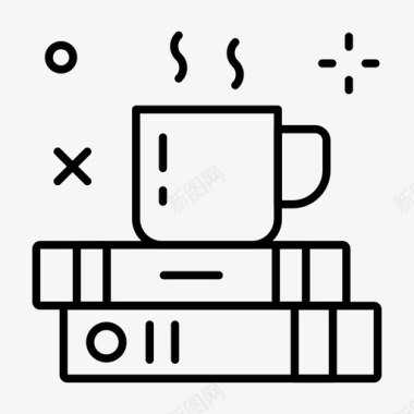 茶点书籍咖啡图标