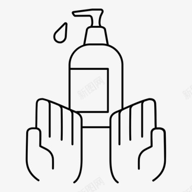 洗手瓶清洁剂冠状病毒图标