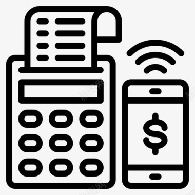 智能手机账单钱图标