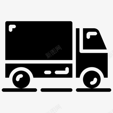 送货车运输送货和物流图示符图标