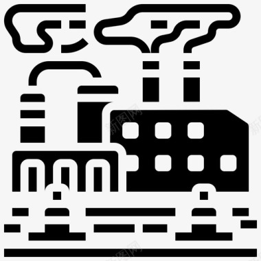 空气污染工厂工业图标