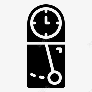 钟摆钟家具时间图标