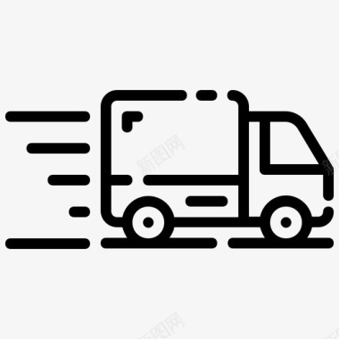 快速运输交货交货和物流概述图标