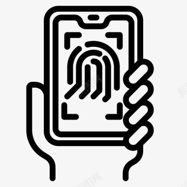 智能手机手指指纹图标