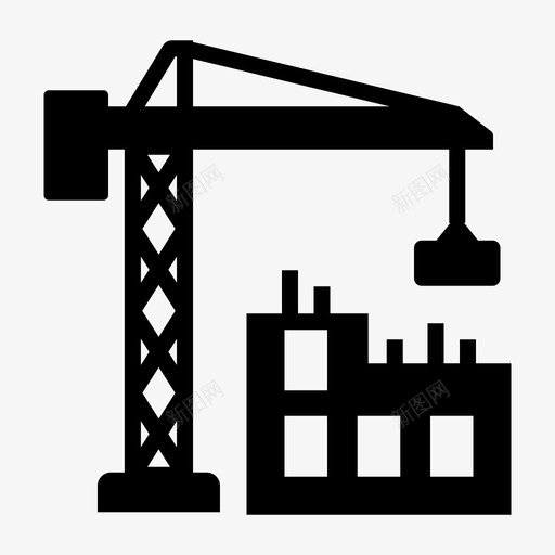 建筑施工起重机房地产svg_新图网 https://ixintu.com 建筑施工 不动产 起重机 房地产 物业