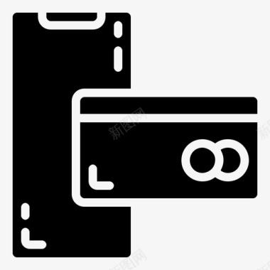 移动支付信用卡智能手机图标