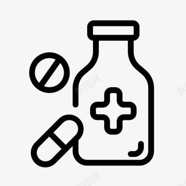 药品和瓶子健康医院图标